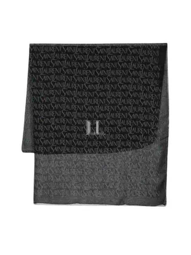 Luxury Saint Laurent Logo Square Large Scarf Black