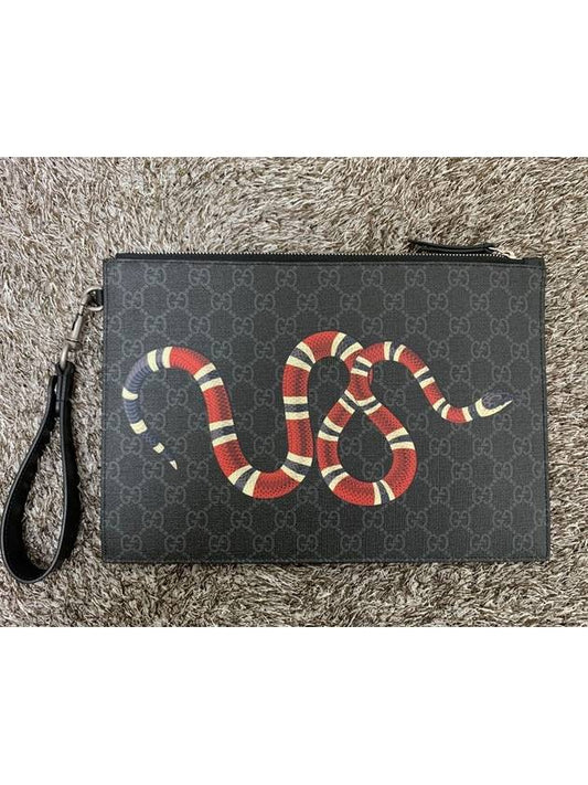 Luxury Gucci Trending 2025 Kingsnake Clutch Black