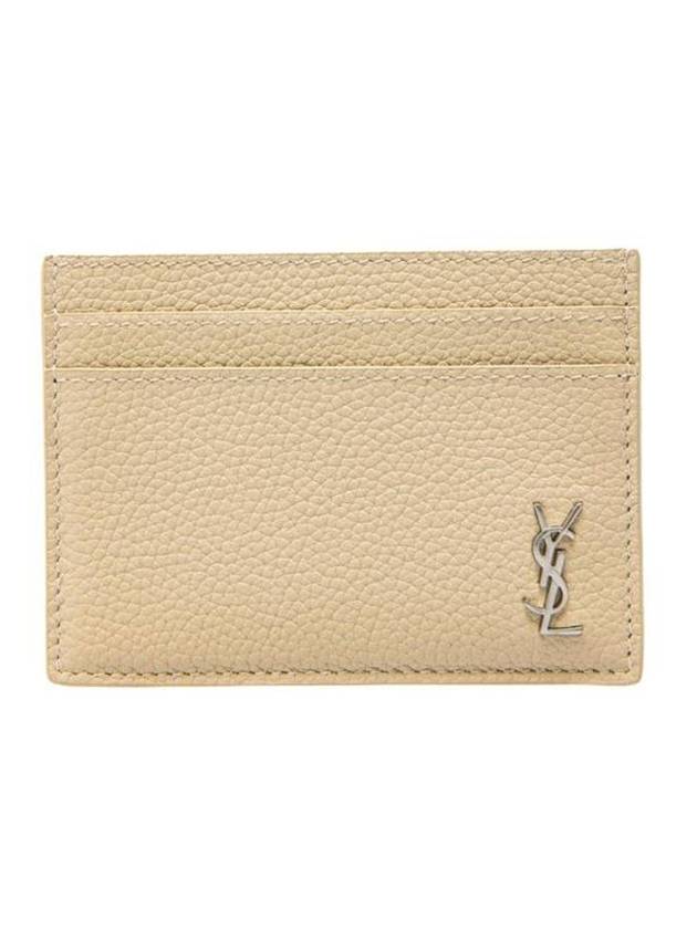 Luxury Saint Laurent Casandre Small Grain Leather Card Wallet Sea Salt