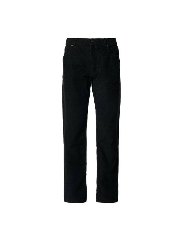 Luxury Saint Laurent Corduroy Straight Leg Jeans Black