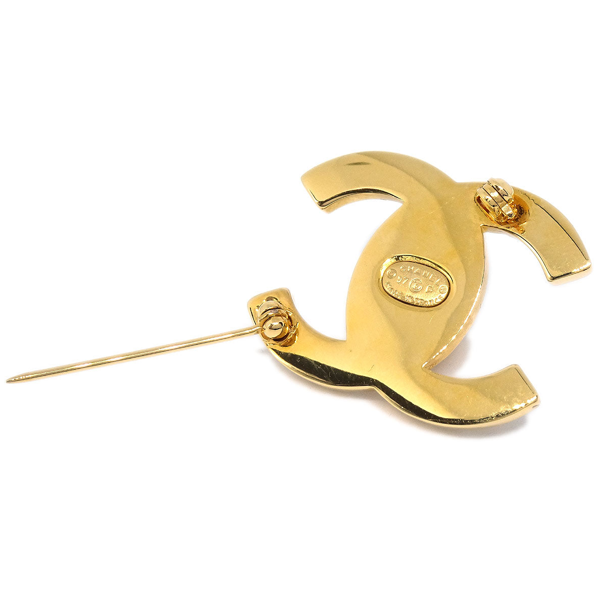 Luxury Chanel 1997 Brooch Pin Gold