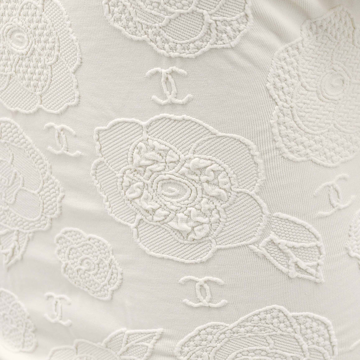 Chanel Camellia T-shirt White 98P #38