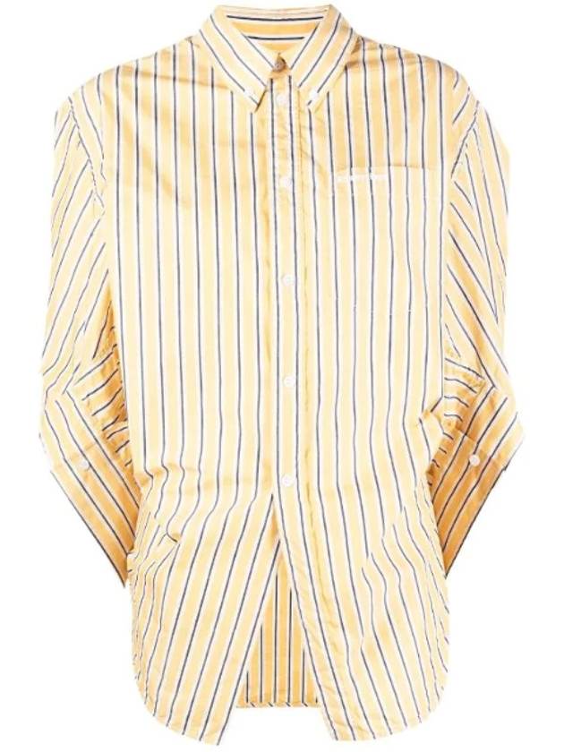 Luxury Balenciaga Swing Twist Stripe Shirt Yellow