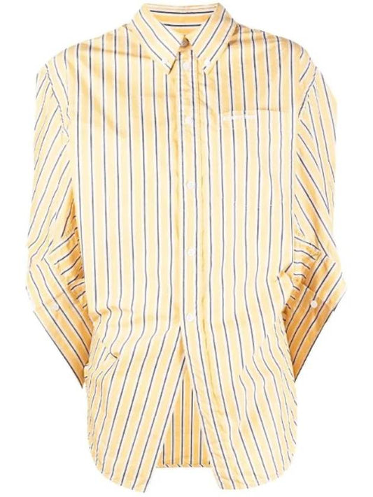 Luxury Balenciaga Swing Twist Stripe Shirt Yellow