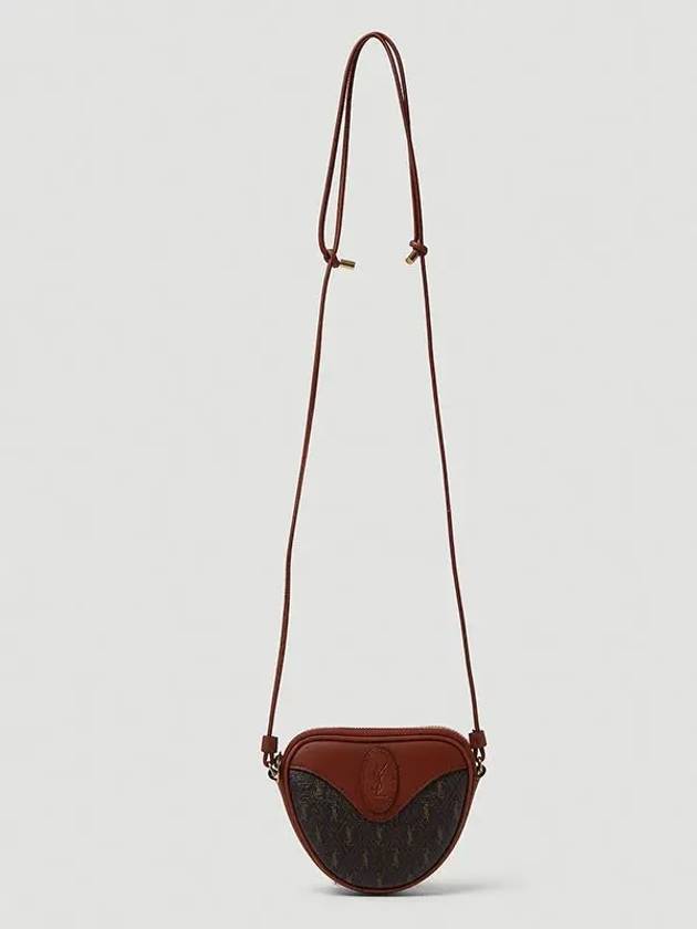 Luxury Saint Laurent Le Monogram Canvas Coir Coin Cross Bag Brown