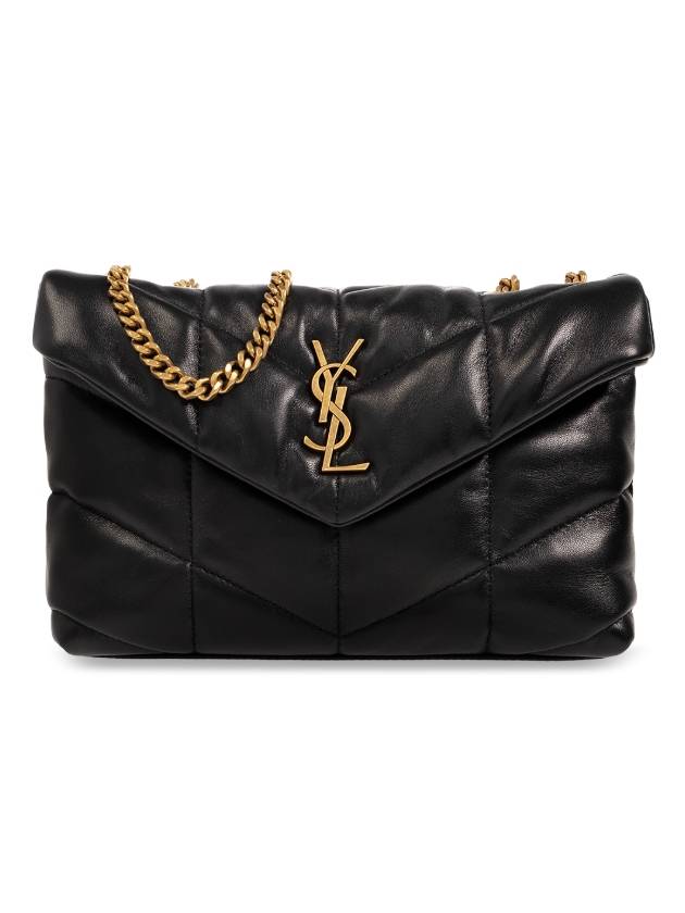 Luxury Saint Laurent Toy Puffer Quilting Lambskin Shoulder Bag Black