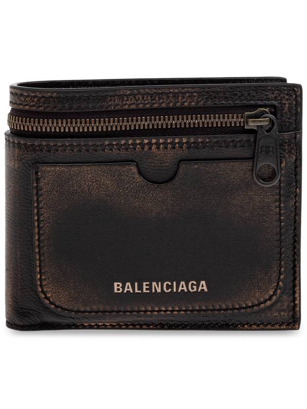 Luxury Balenciaga Luxury Balenciaga Leather Wallet With Logo, Men's, Brown