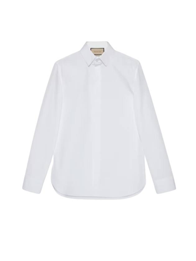Luxury Gucci Trending 2025 Double G Cotton Silk Long Sleeve Shirt White