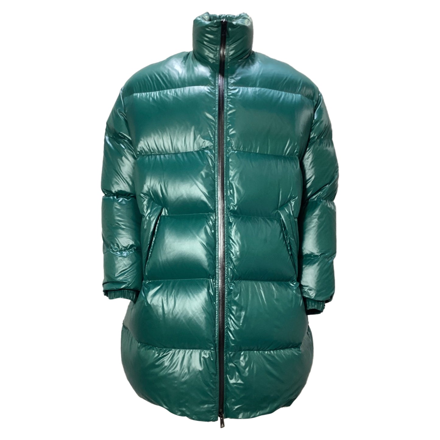 Luxury Bottega Veneta Puffer Coat in Green Polyamide