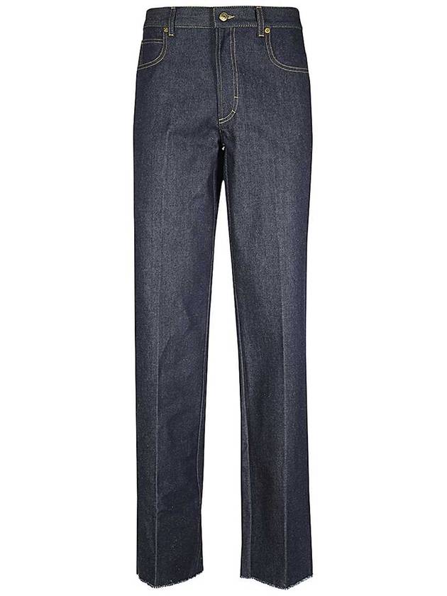 Luxury Gucci Trending 2025 Mid Rise Straight Denim Jeans Blue