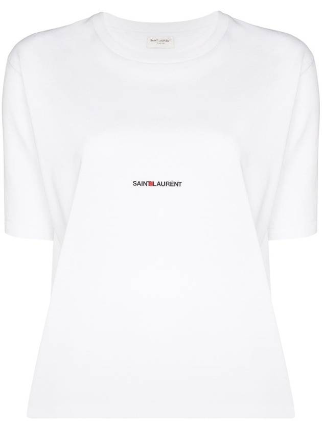 Luxury Saint Laurent Rive Gauche Short Sleeve T-Shirt White