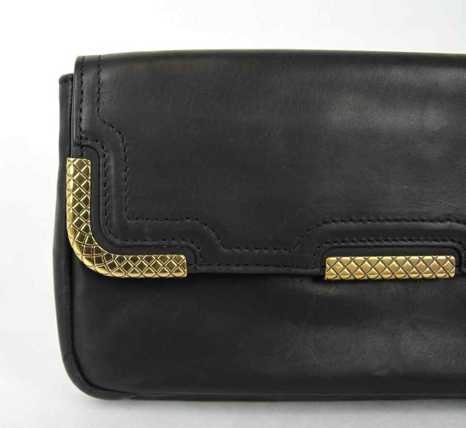 Luxury Bottega Veneta Women's Leather Clutch Bag w/Woven Detail