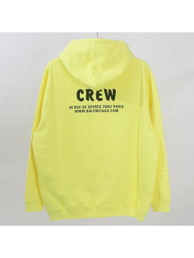 Luxury Balenciaga Logo Print Cotton Hoodie Yellow