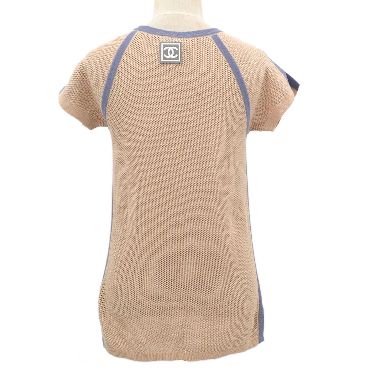 Luxury Chanel 2003 CC logo-patch mesh T-shirt #42