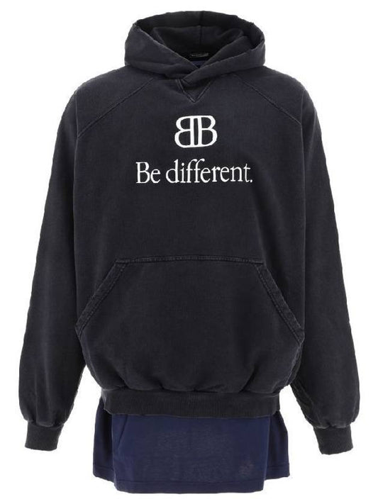 Luxury Balenciaga BB Logo Hoodie Black