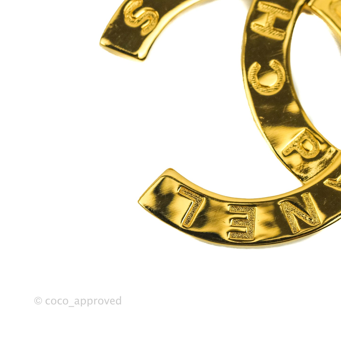 Chanel Large CC Button Drop Earrings Gold Tone 20A