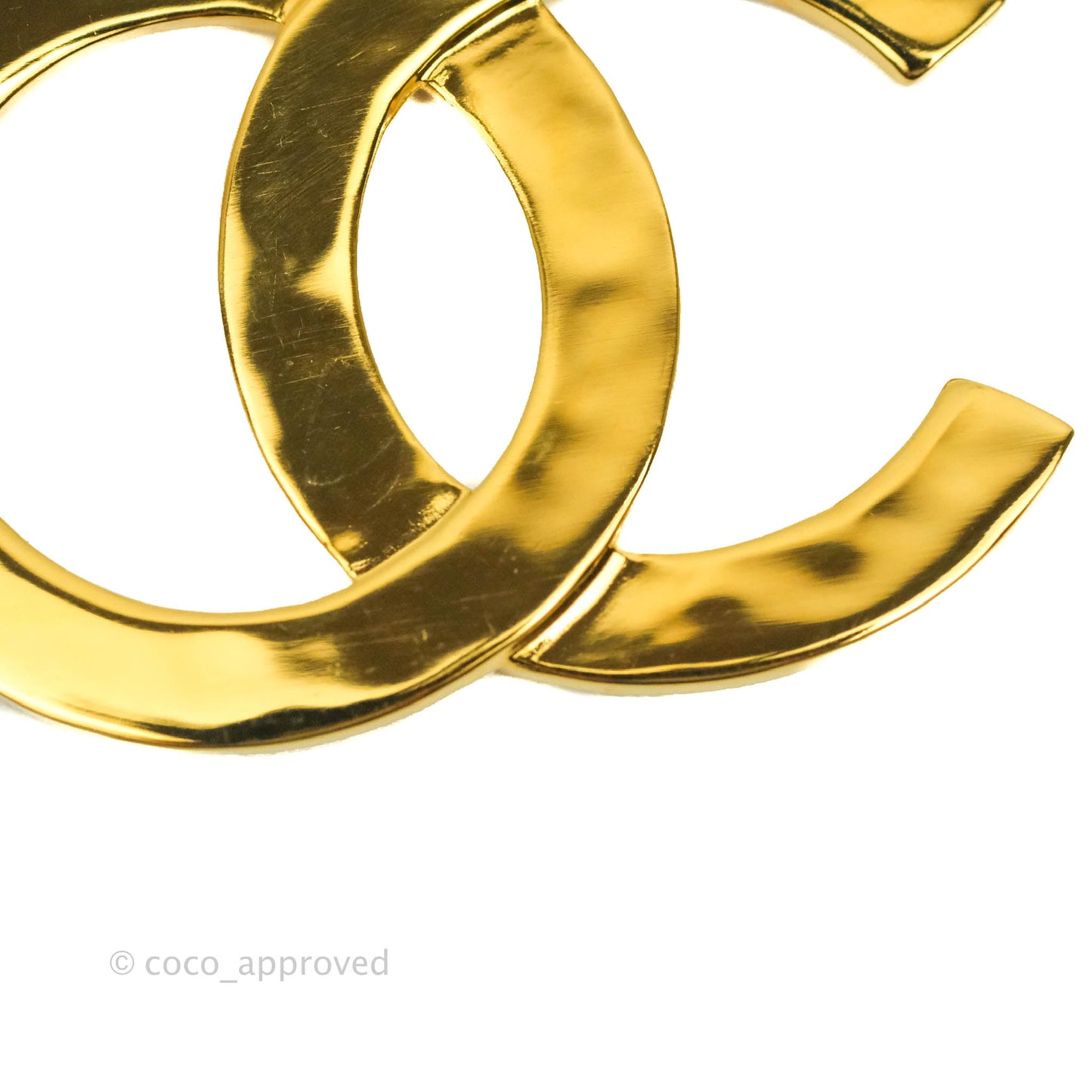 Chanel Large CC Button Drop Earrings Gold Tone 20A
