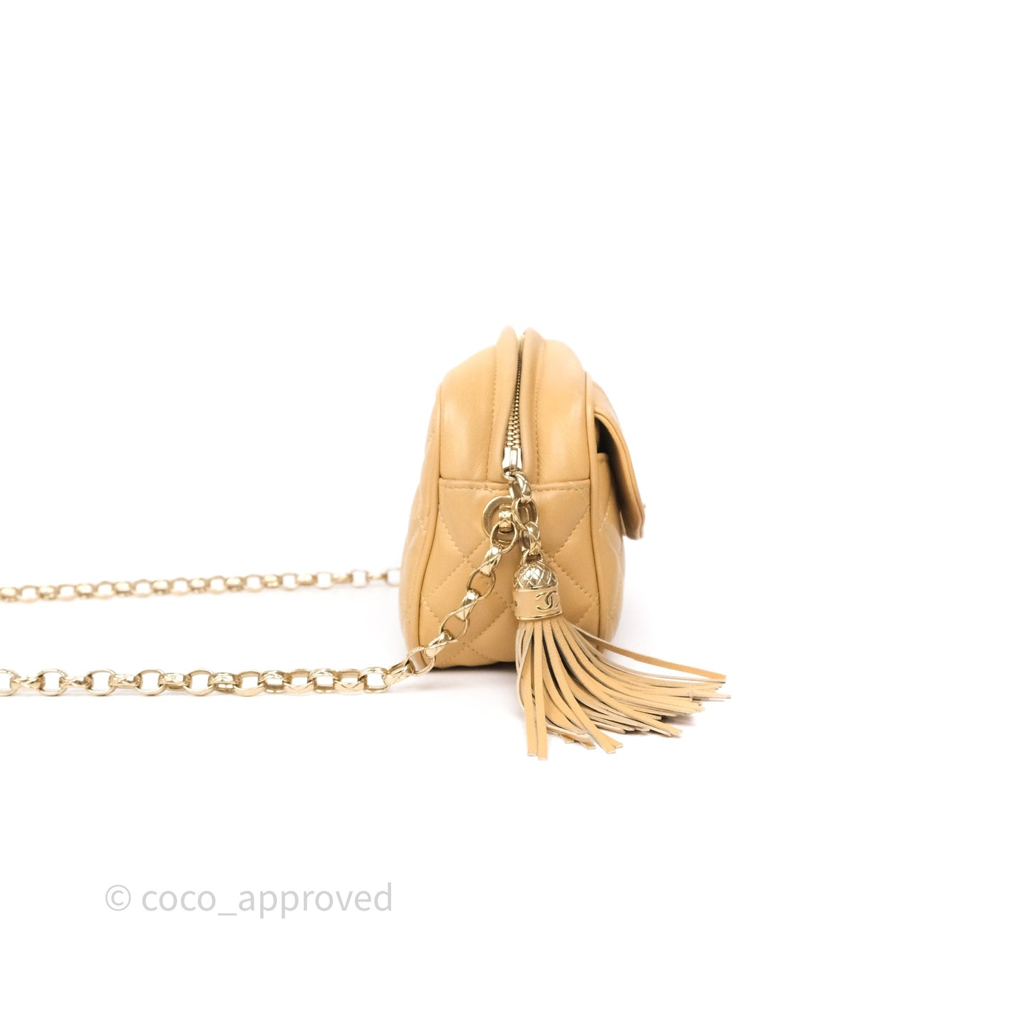 Chanel Coco Vintage Camera Case Beige Calfskin Gold Hardware