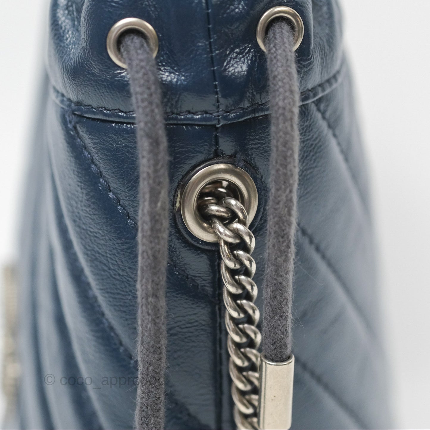 Gucci Mini GG Marmont Leather Bucket Bag Navy