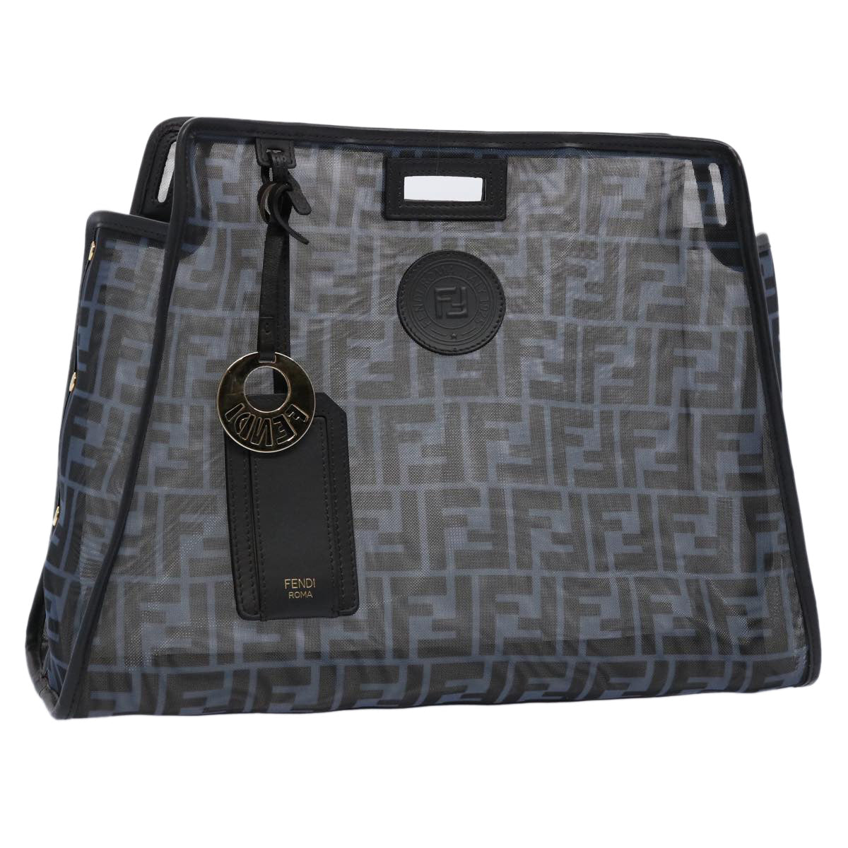 Luxury FendiPeek A Boo Defender Hand Bag Nylon Black 7AR718 A6D7 F180G60041