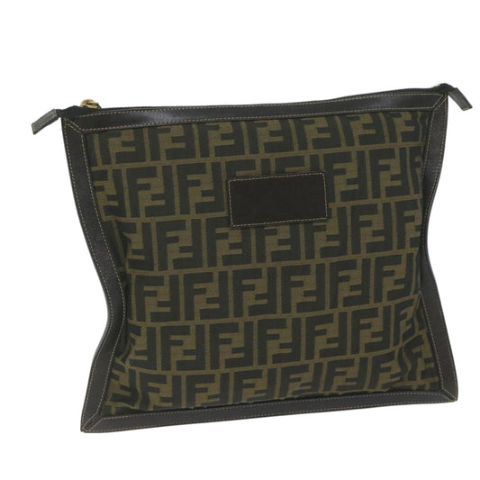 Luxury FendiZucca Canvas Clutch Bag Black Brown60048