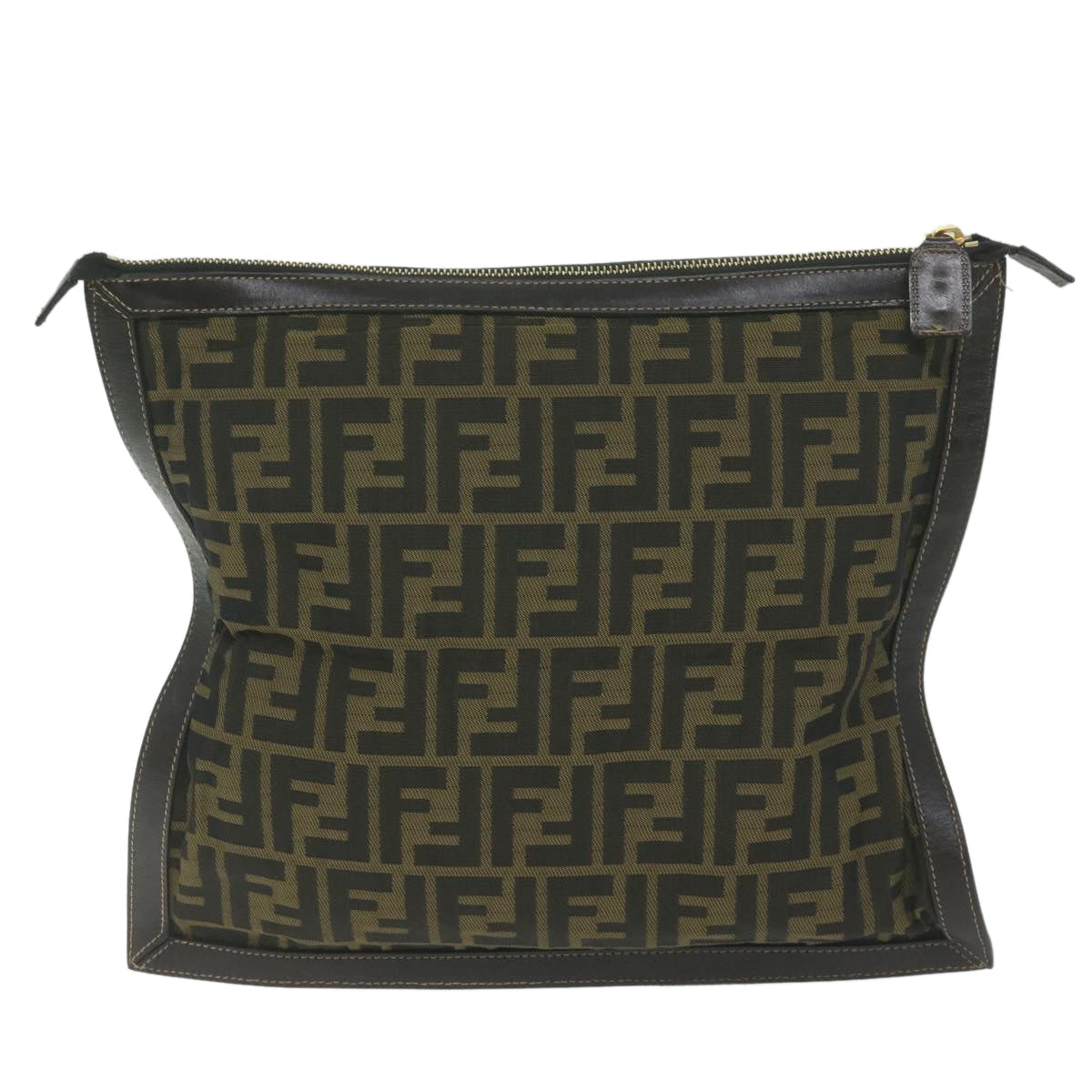 Luxury FendiZucca Canvas Clutch Bag Black Brown60048