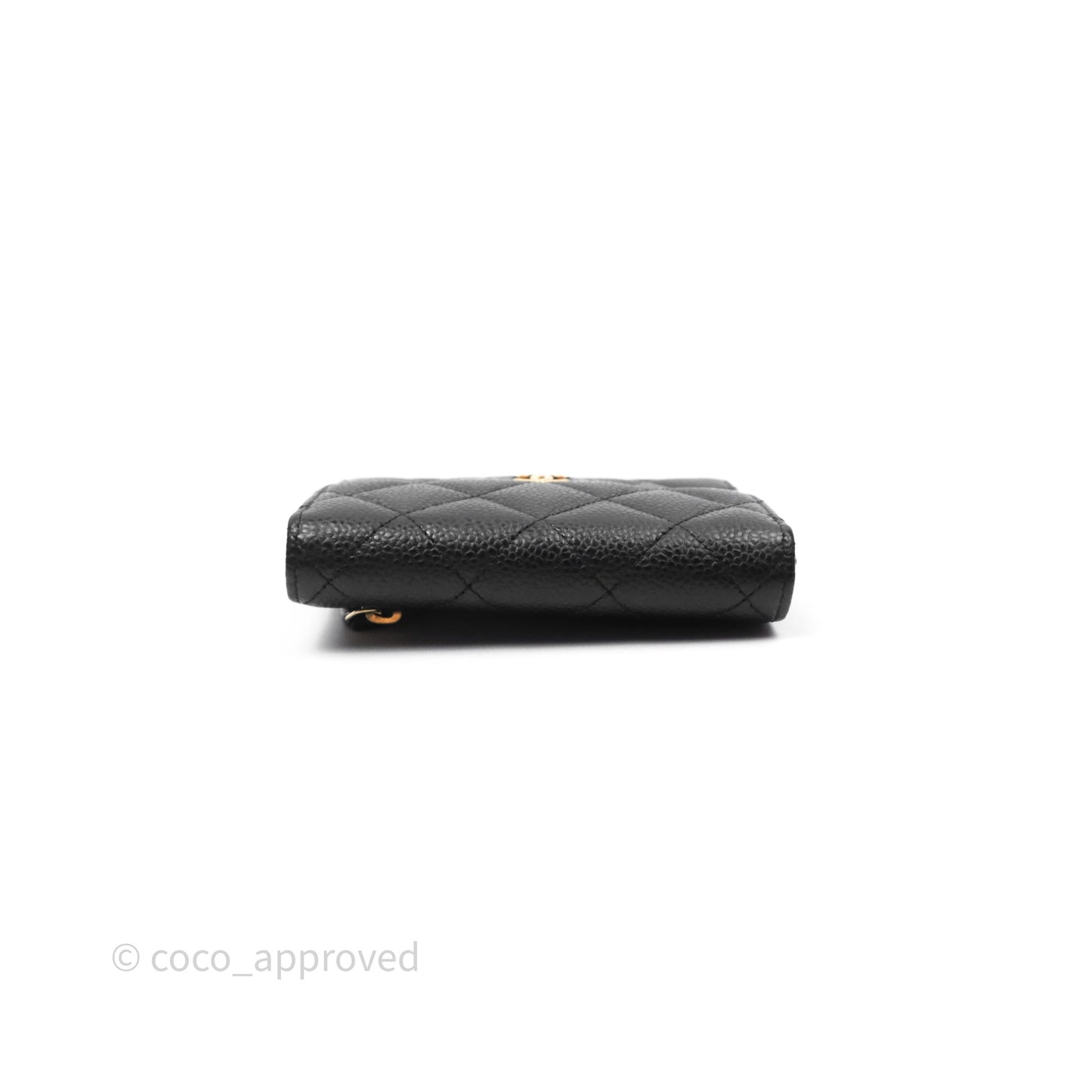 Chanel Classic Short Flap Wallet Black Caviar Gold Hardware
