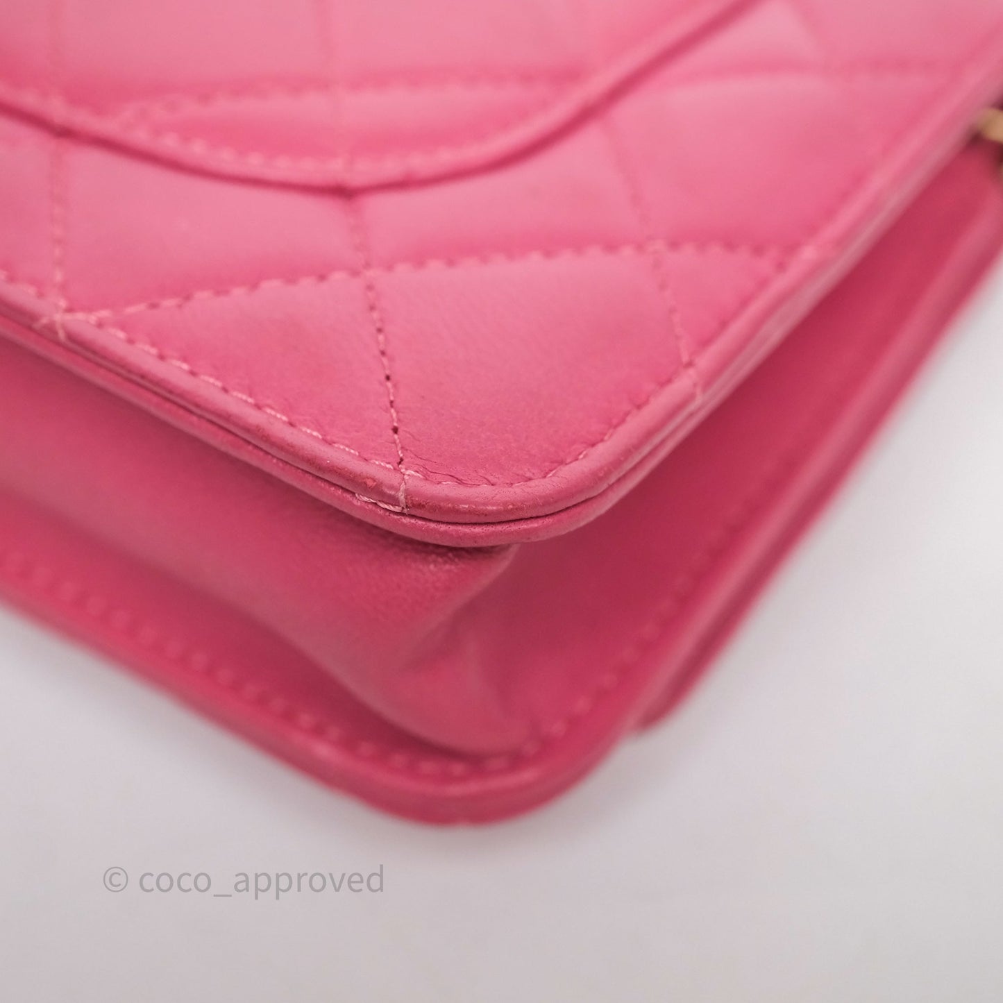 Chanel Quilted Classic WOC Pink Lambskin Gold Hardware