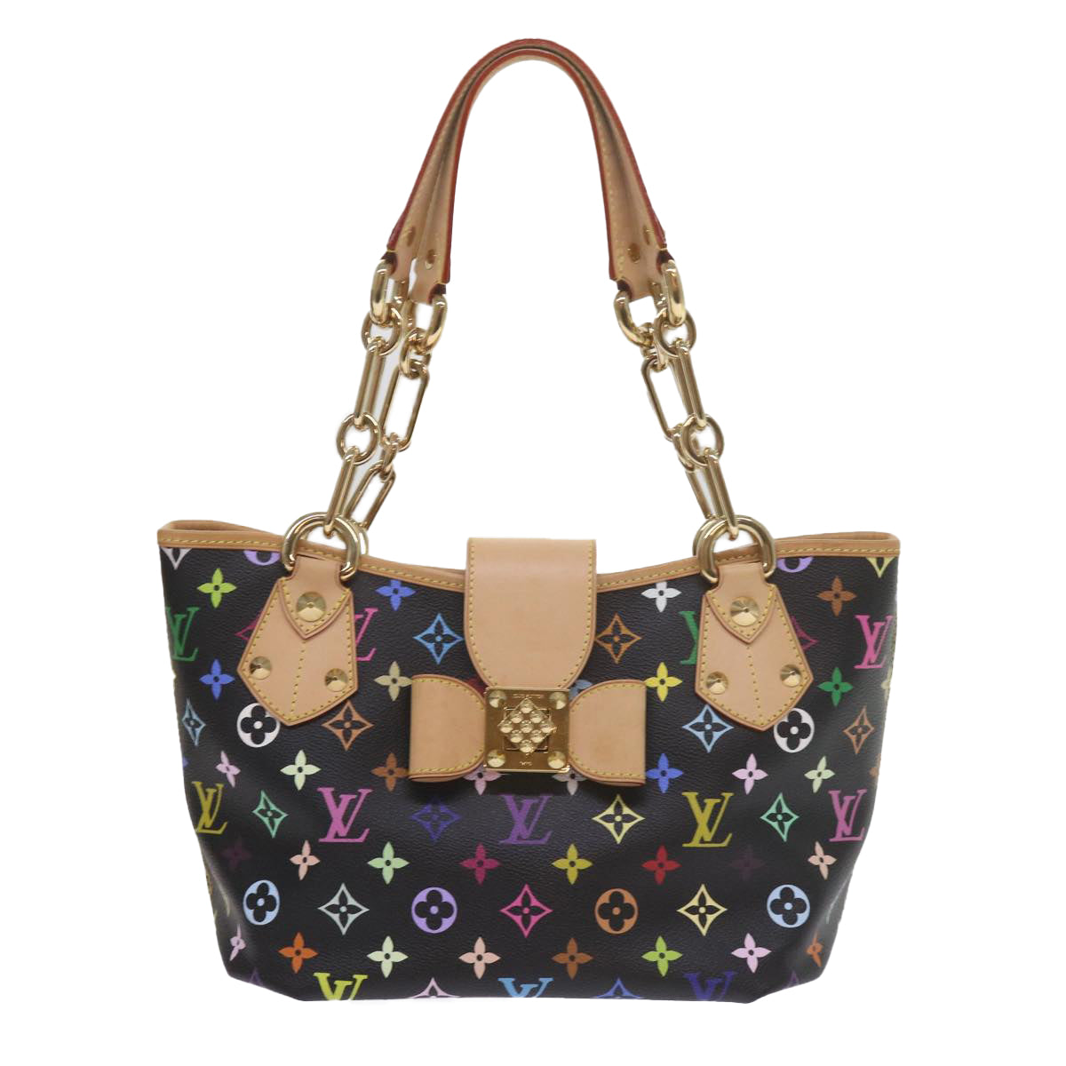 LOUIS VUITTON Monogram Multicolor Annie MM Shoulder Bag Black M40308 60084A