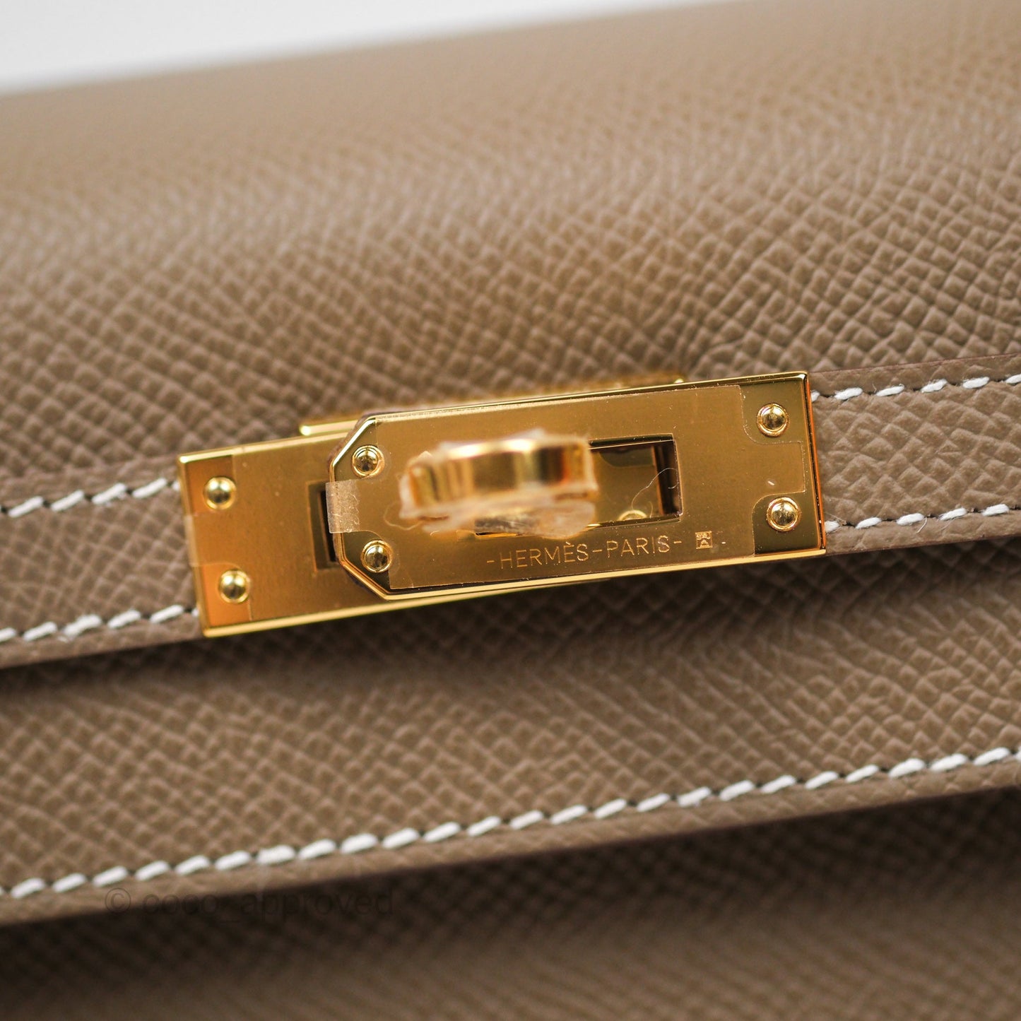 Hermès Sellier Kelly 25 Etoupe 18 Epsom Gold Hardware