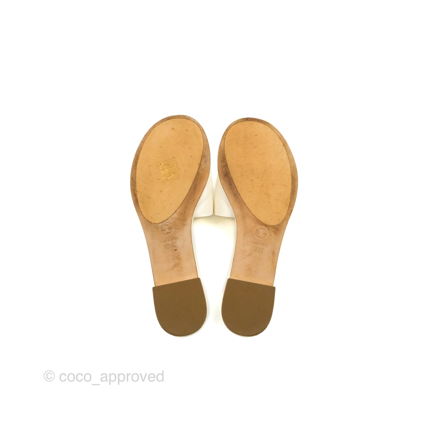 Chanel Ivory Slippers Pearl 37.5C