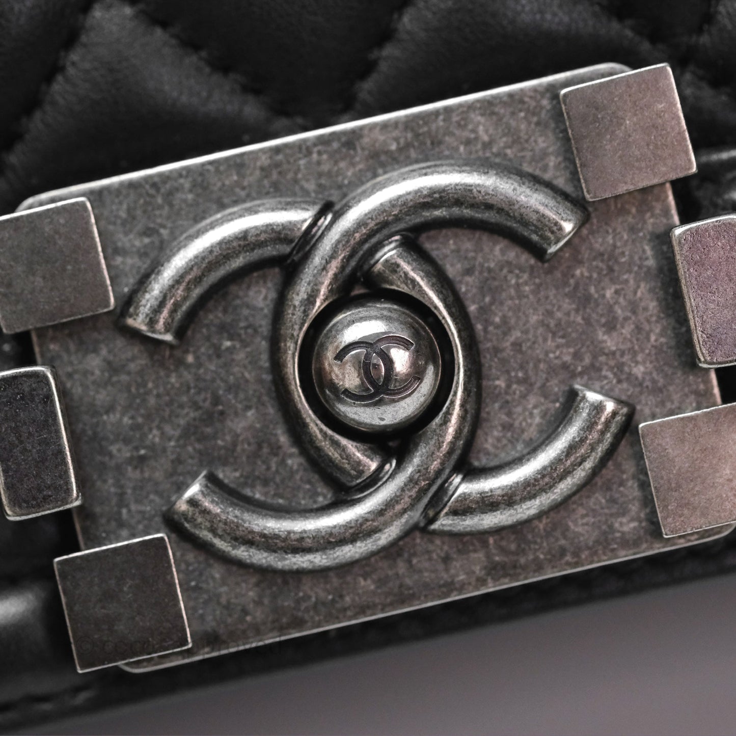 Chanel Small Boy Black Lambskin Ruthenium Hardware
