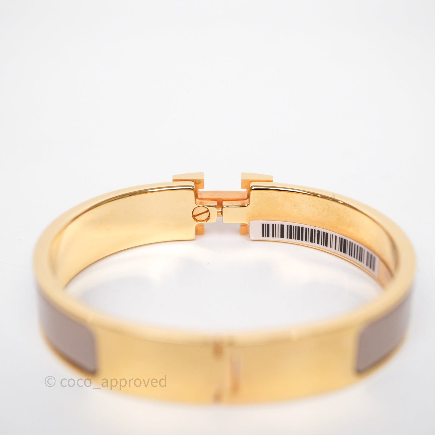 Hermès Clic H Bracelet Marron Glace Gold Hardware