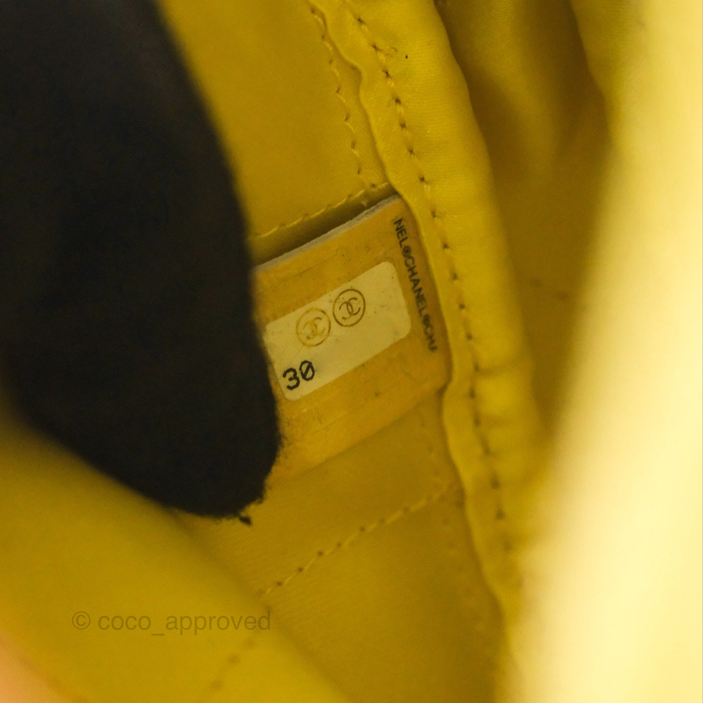 Chanel Small Quilted Diamond Cut Bag Yellow Lambskin Aged Gold Hardware