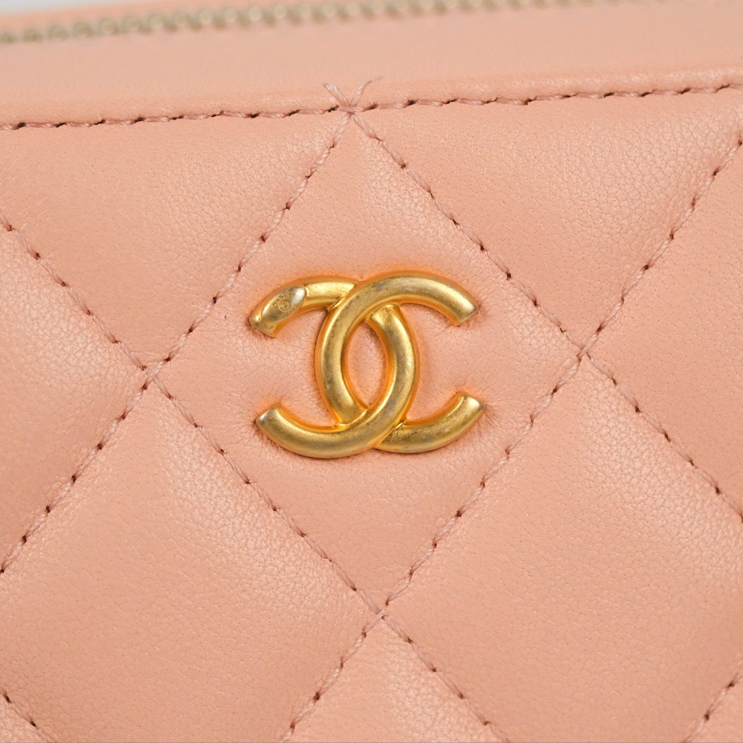 Chanel Mini Pearl Crush Quilted Camera Case Orange Blair Lambskin Aged Gold Hardware