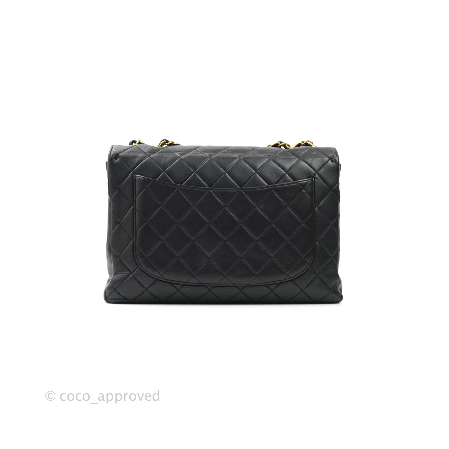 Chanel Vintage Jumbo Single Flap Black Lambskin 24K Gold Hardware