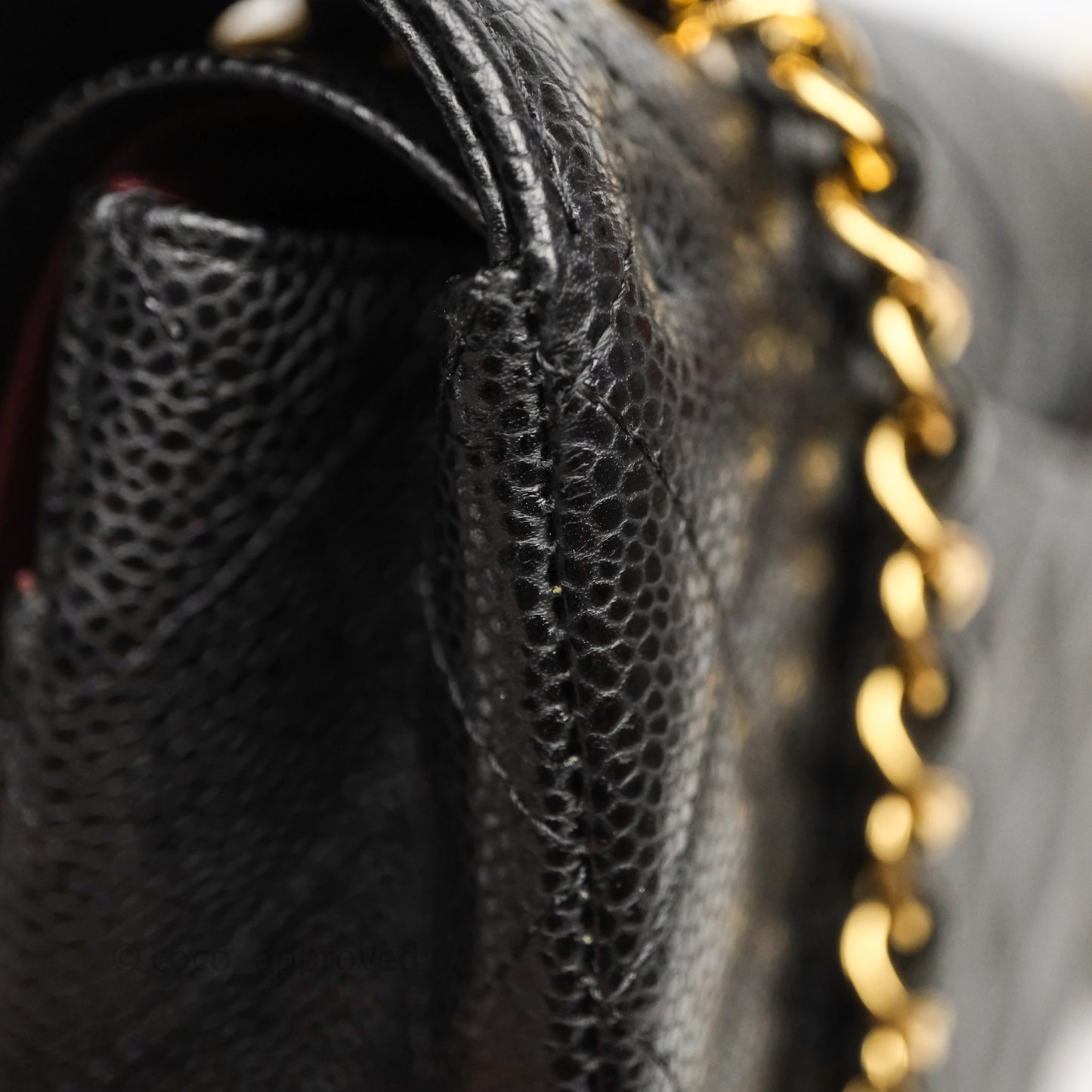 Chanel Classic M/L Medium Flap Quilted Black Caviar Gold Hardware
