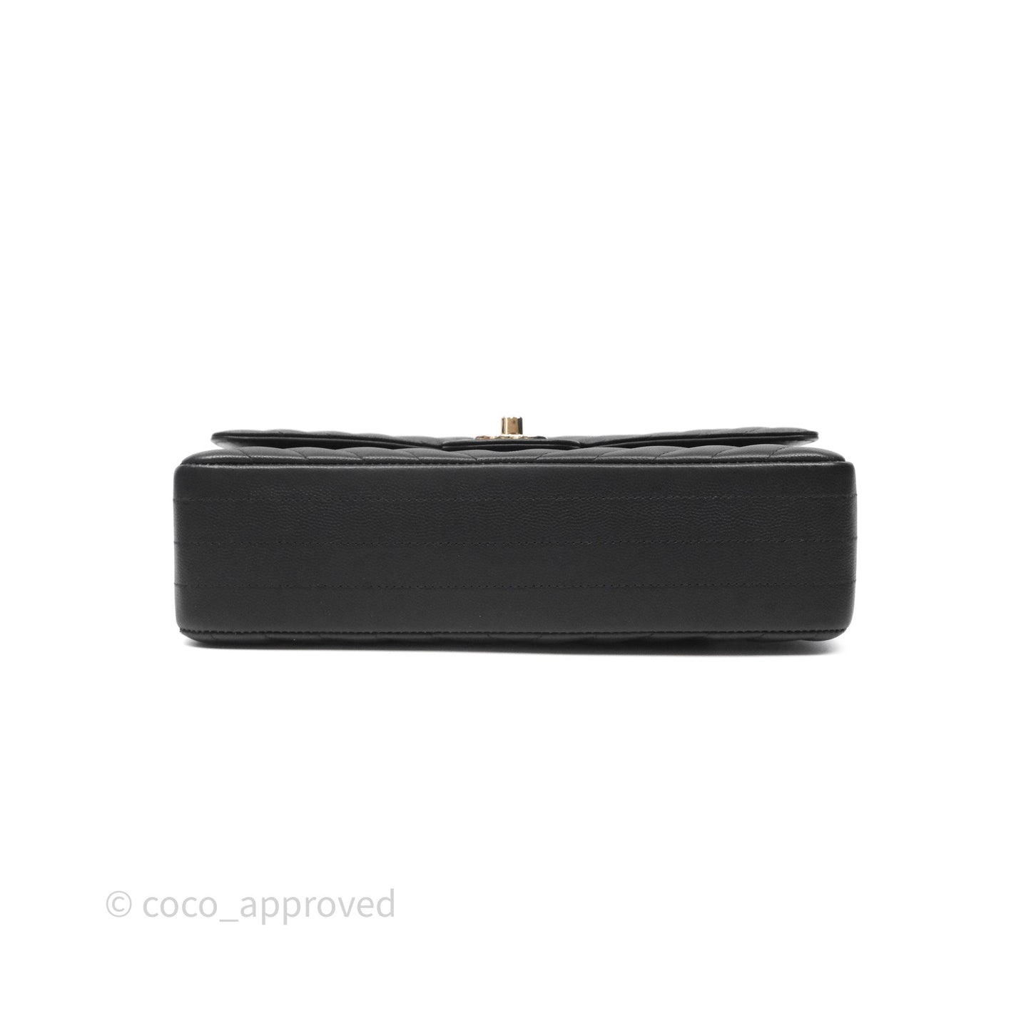 Chanel Classic M/L Medium Flap Chevron Black Caviar Gold Hardware