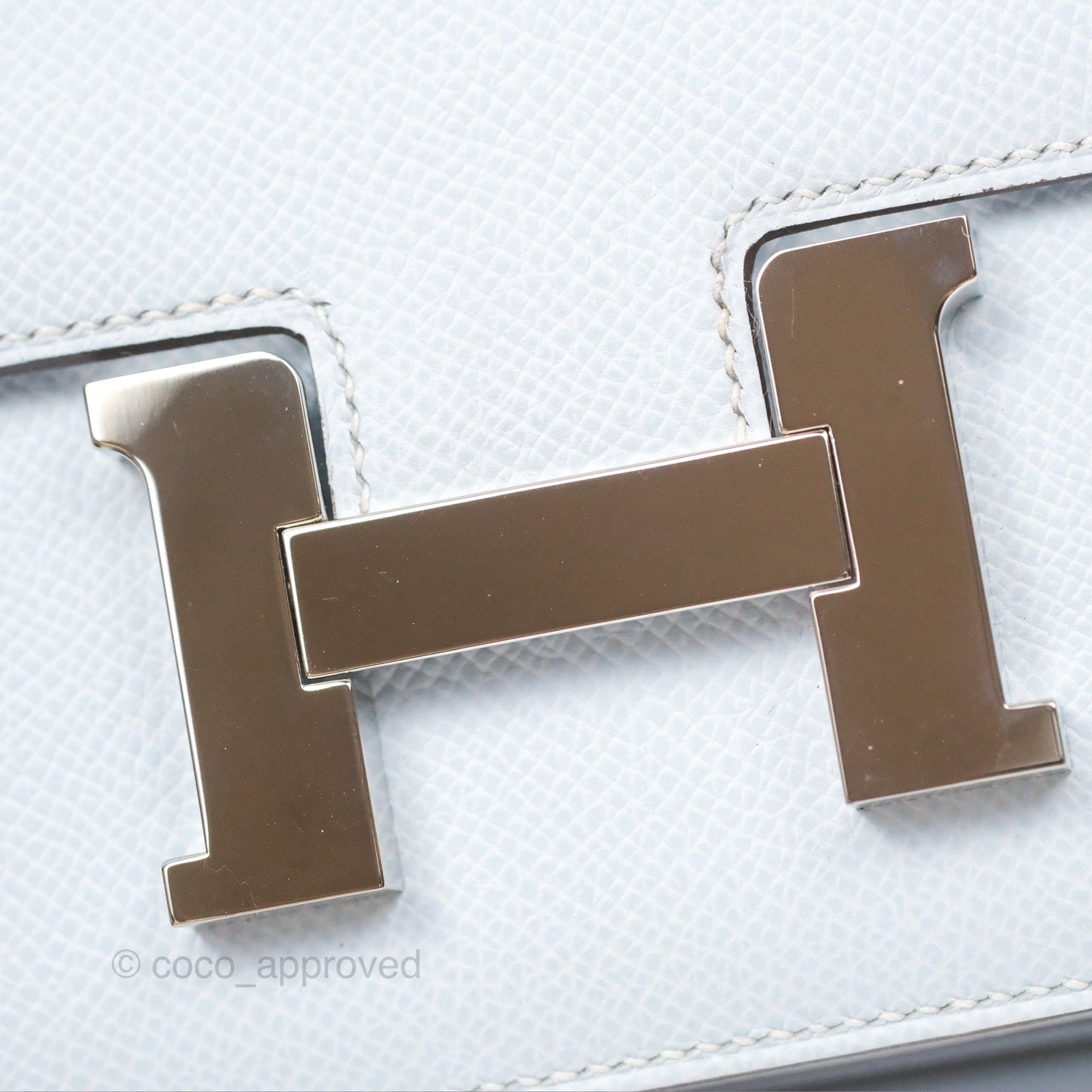 Hermès Constance Mini 18cm Blue Brume Epsom Palladium Hardware