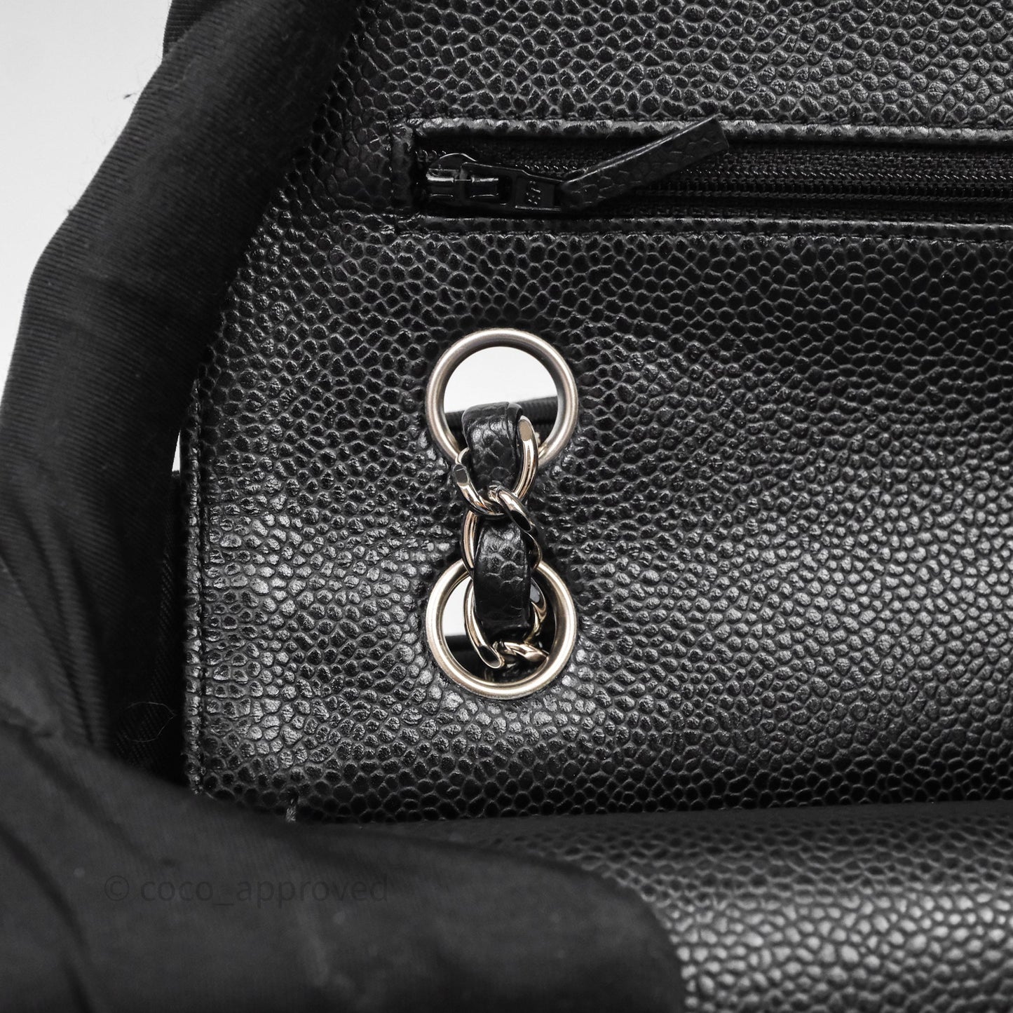 Chanel Classic M/L Medium Flap Quilted Black Caviar Silver Hardware