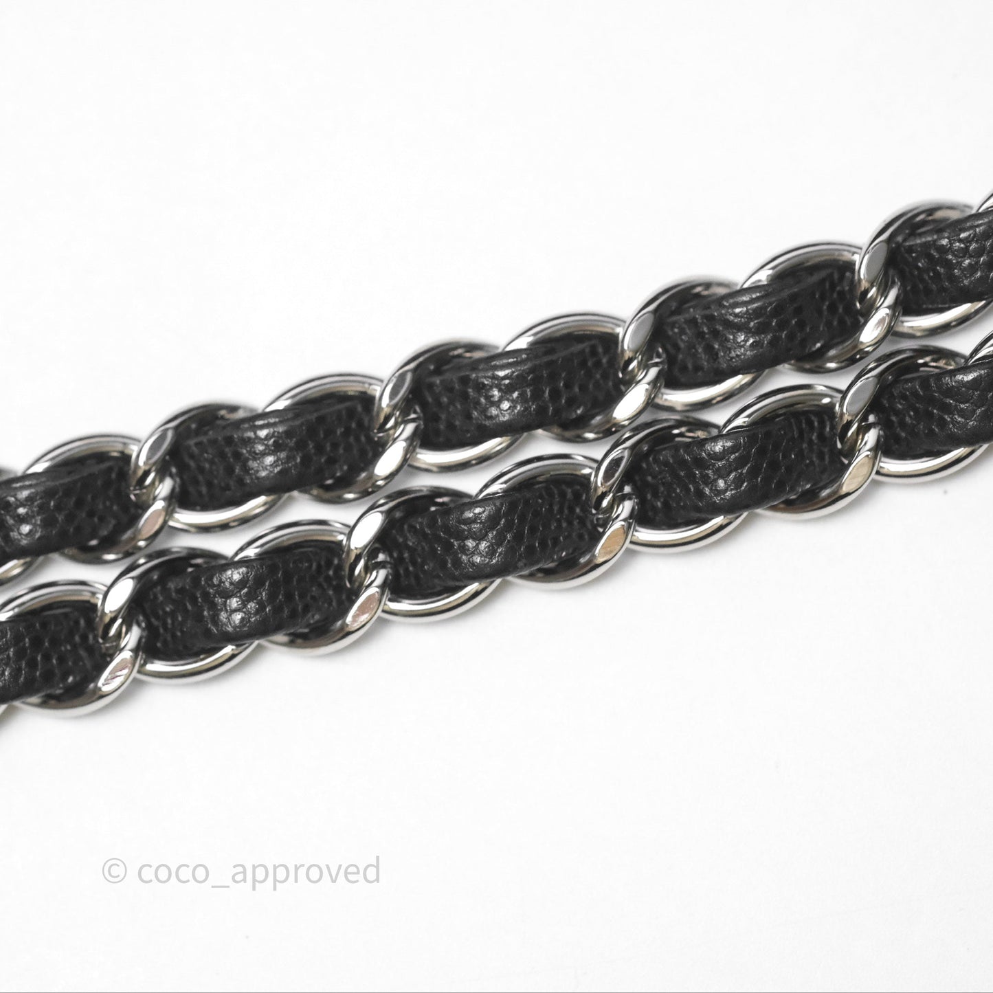 Chanel Classic M/L Medium Flap Chevron Black Caviar Silver Hardware