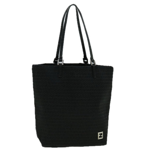 Luxury FendiZucchino Canvas Tote Bag Black60280