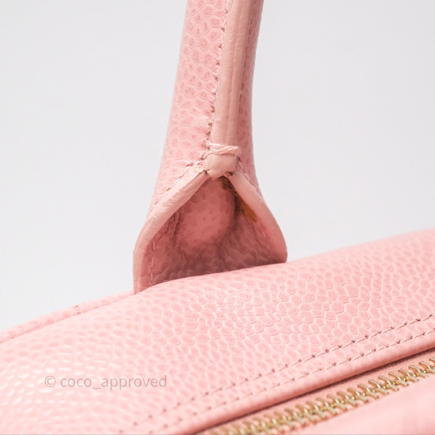 Chanel Vintage Mini CC Boston Bag Sakura Pink Caviar Gold Hardware