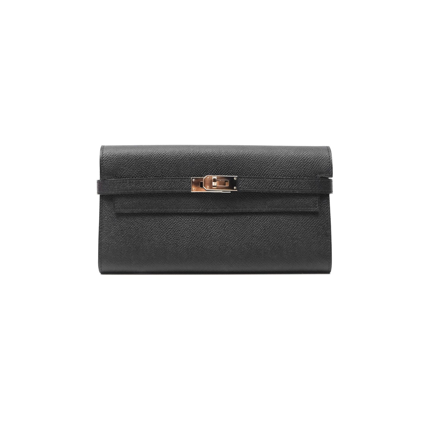 Hermès Kelly Wallet Black Noir 89 Epsom Palladium Hardware