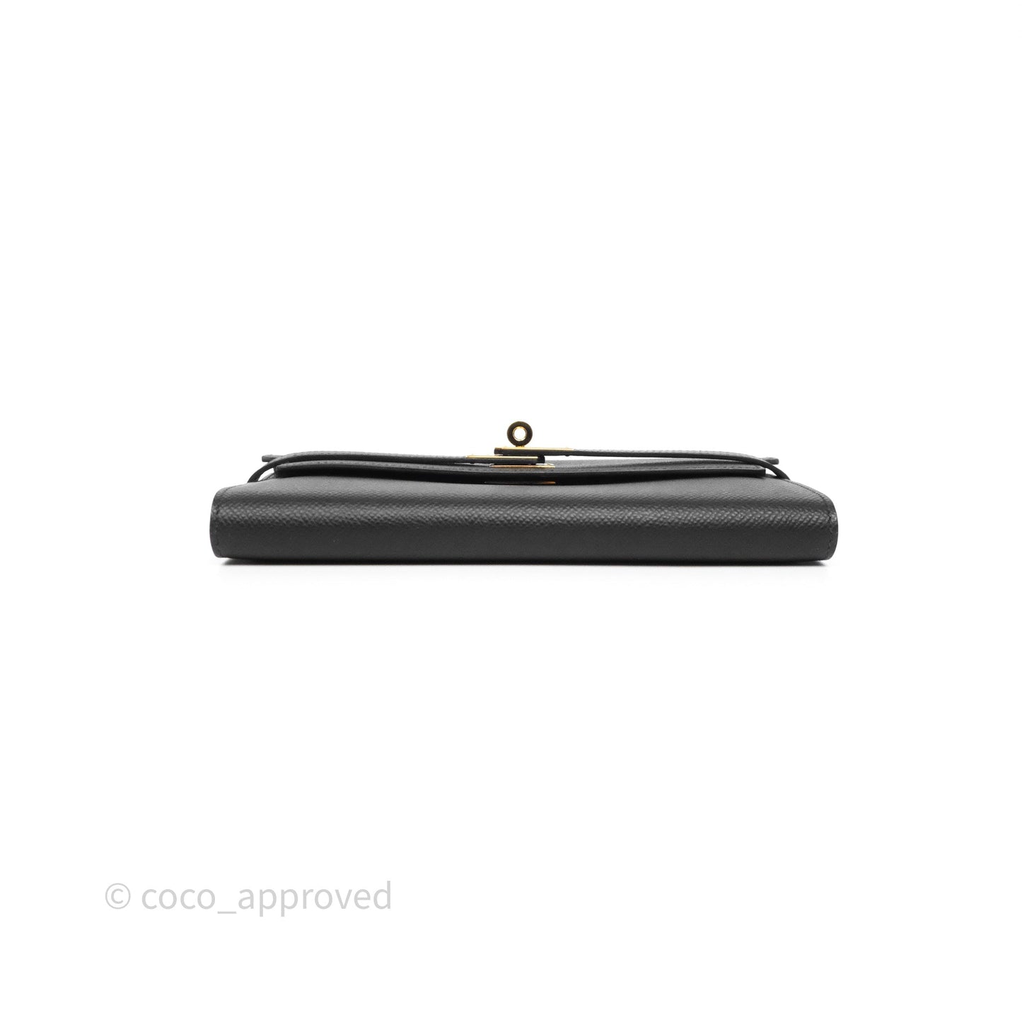 Hermès Kelly Wallet Black Noir 89 Epsom Gold Hardware
