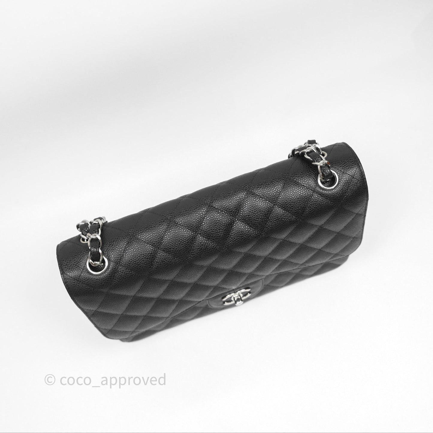 Chanel Jumbo Double Flap Black Caviar Silver Hardware⁣⁣