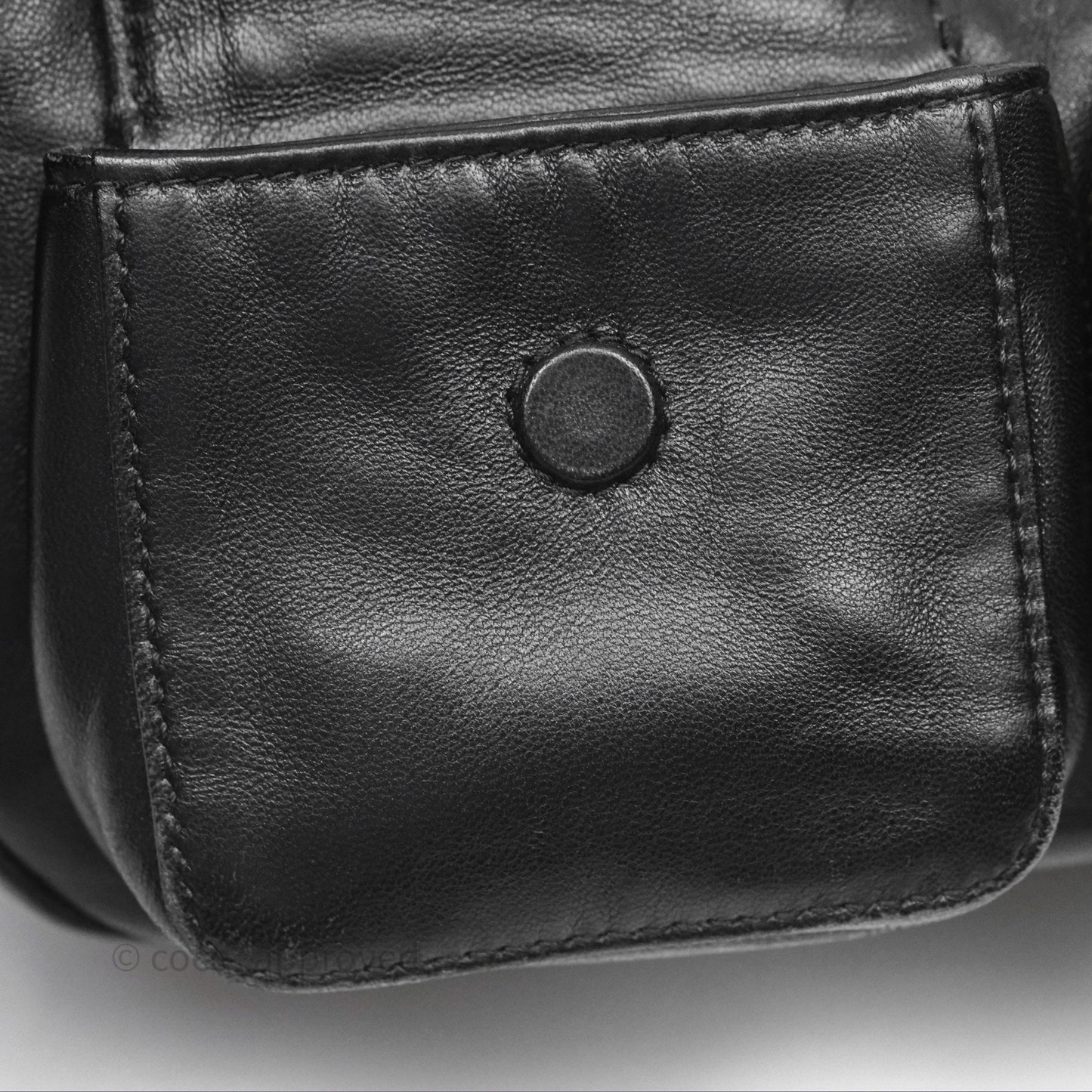 Miu Miu Nappa Leather Pocket Bag Black Lambskin Gold Hardware