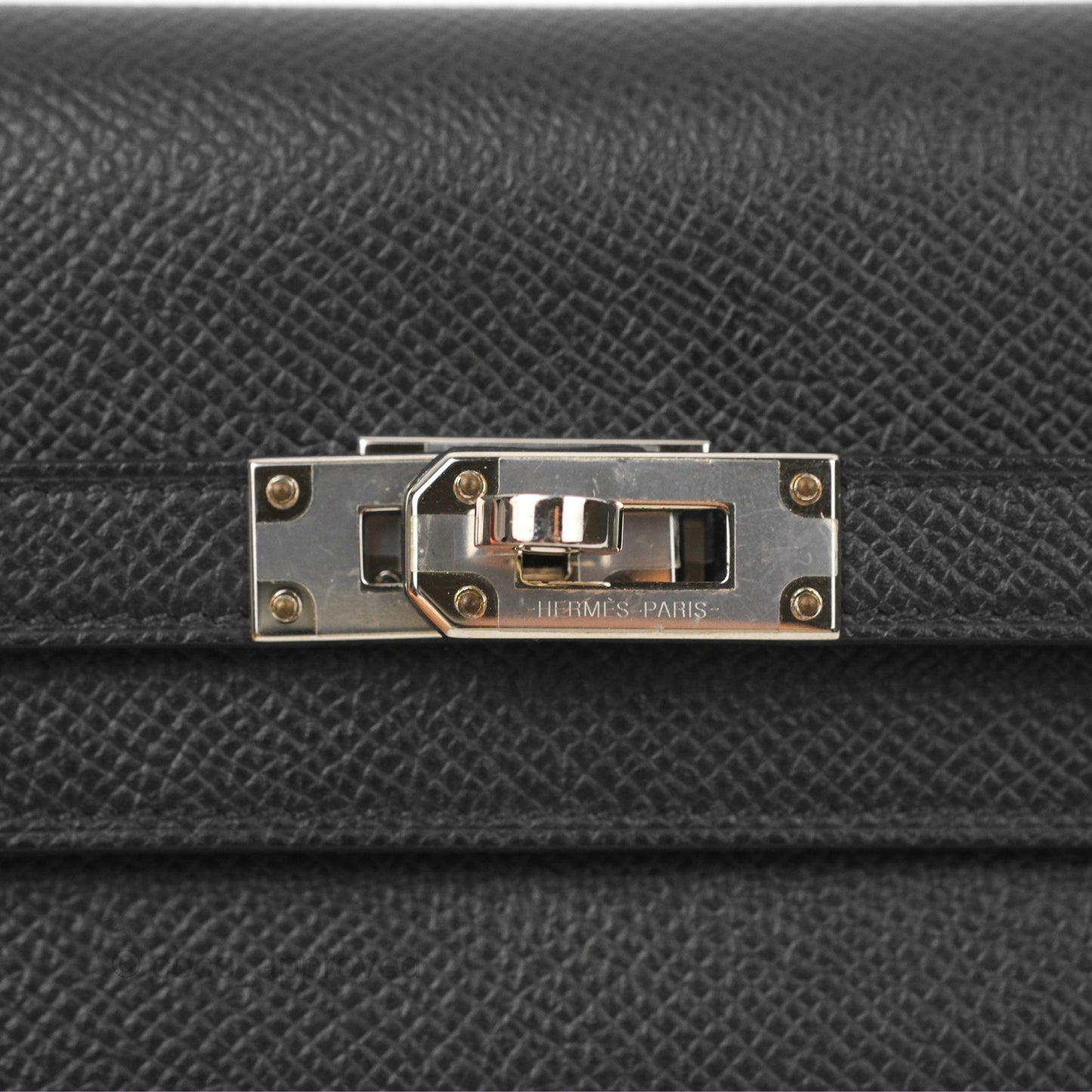 Hermès Small Kelly Wallet Black Epsom Palladium Hardware