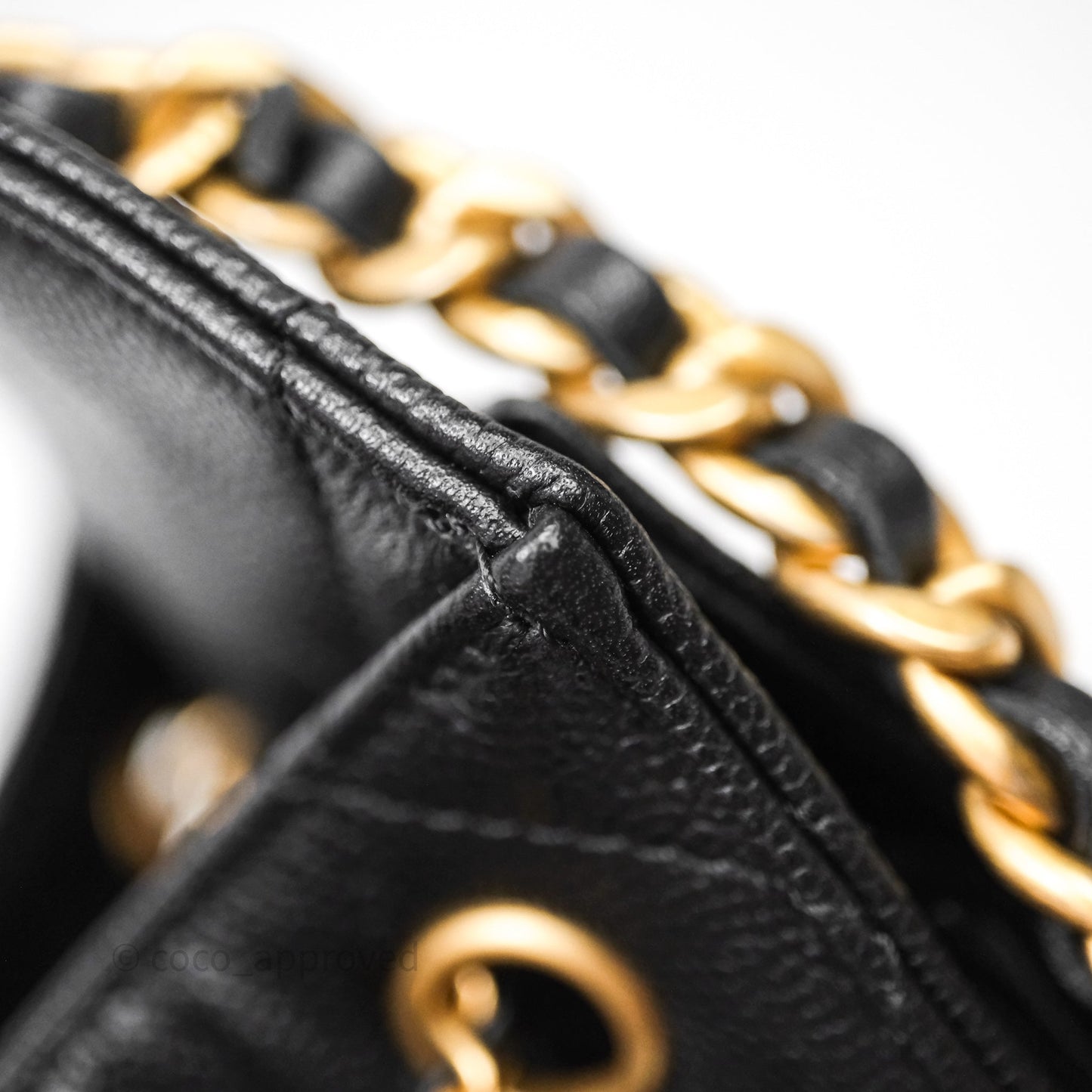 Chanel 25 Mini Black Caviar Aged Gold Hardware