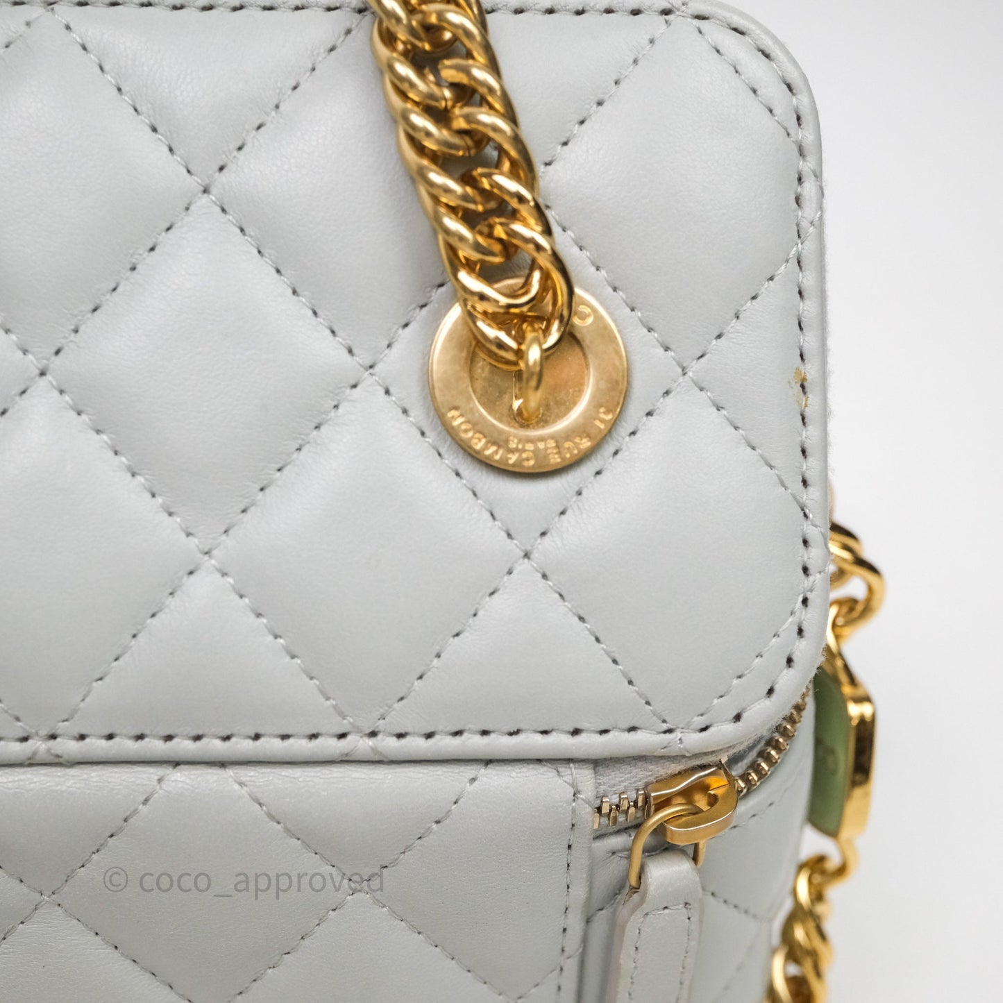 Chanel Coco Chain Vanity Blue Lambskin Gold Hardware